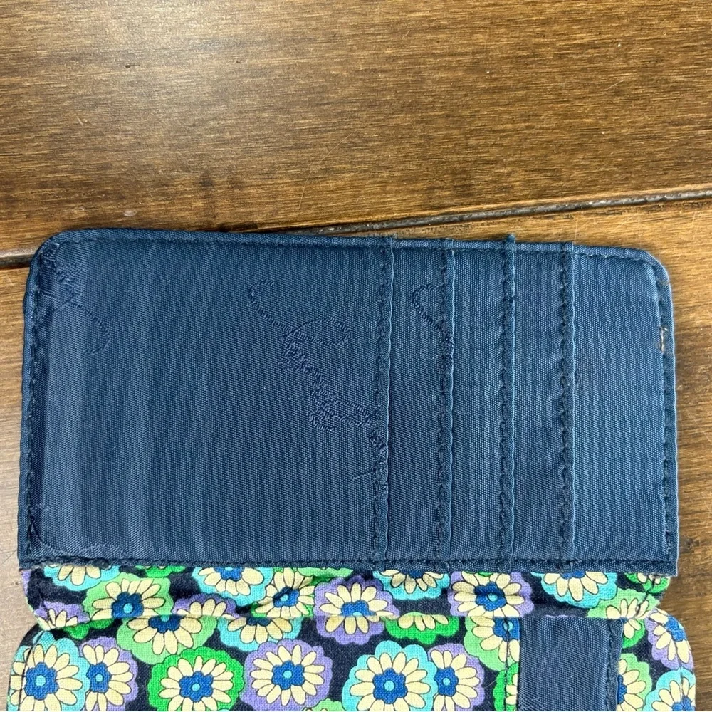Vera Bradley Blue Purple Green Wallet Billfold y2k Floral Paisley